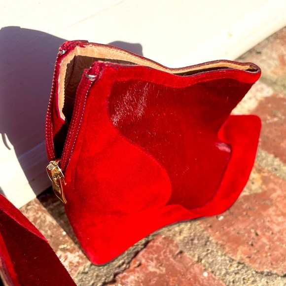 Lola Cruz. Red suede 👠 shoes. Size 37 EUR. Made in Spain 🇪🇸. - Picture 5 of 6